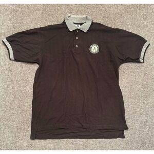 Oakland A's Athletics MLB Polo Shirt Golf  Medium Black Embroidered